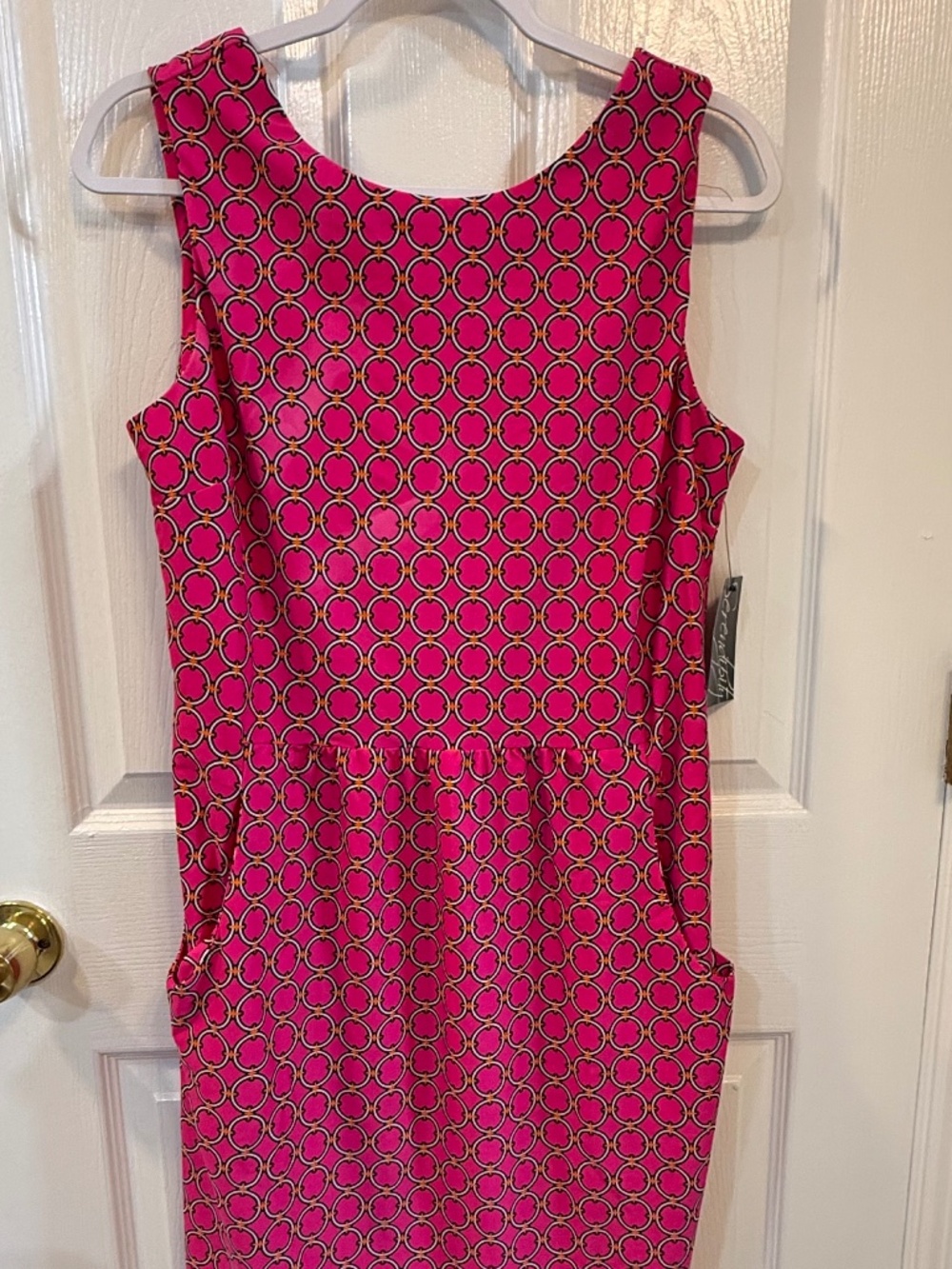 Jude‎ Connally NWT Women’s Mary Pat Circle Geo Berry Dress with Pockets Large
